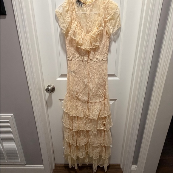 Vici Cream Lace Ruffle Maxi Dress - Picture 2 of 3